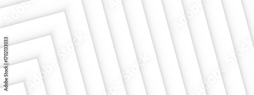 Abstract geometric white background with repeating layered diagonal lines and subtle shadows for modern design.