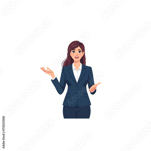 business woman presenting something