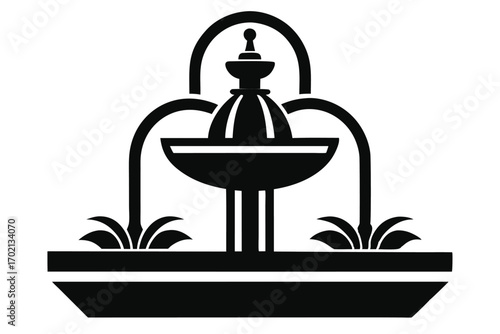 fountain icon black and white silhouette