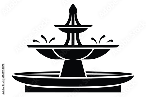 fountain icon black and white silhouette