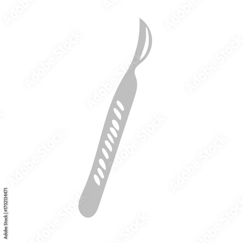 Gray medical scalpel. On a white background. Medicine. Medical instrument. Vector illustration.eps