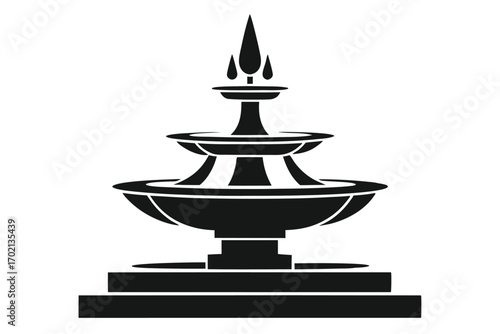 fountain icon black and white silhouette