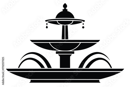 fountain icon black and white silhouette
