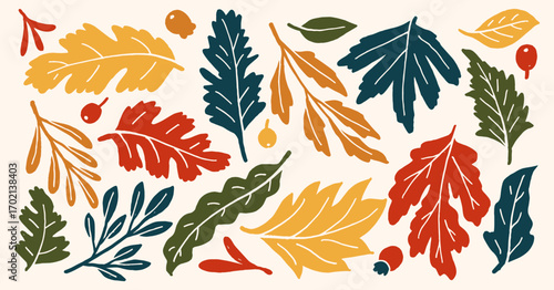 Clip Art Autumn Leaves for Fall Background, maple leaf, dry leaf, autumn trees, falling leaves, flower vector, autumn leaves icon, or leaf logo in svg vector