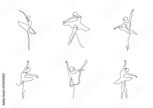 Continuous Line Drawing of Ballerinas