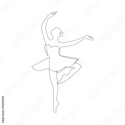 Ballerina One-Line Drawing