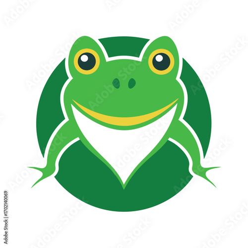 Minimalist Frog Logo Design on White Background