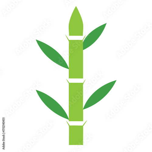 Modern Bamboo Silhouette Vector Emblem