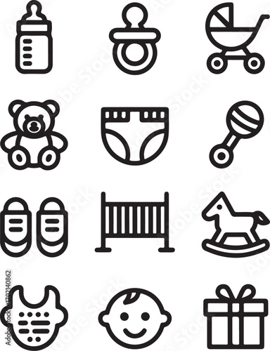 Essential baby icons for modern parenting needs