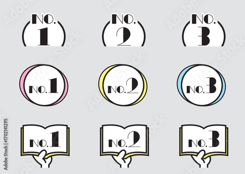 Numbering Icon Set (color) – 番号付きアイコン セット(カラー)