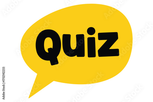 Quiz speech bubble isolated on white background signifies knowledge testing, trivia, or interactive challenge, perfect for educational materials and game designs vector illustration