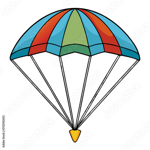 Colorful parachute soaring through the sky, representing freedom, adventure, and travel, ready for your next creative project