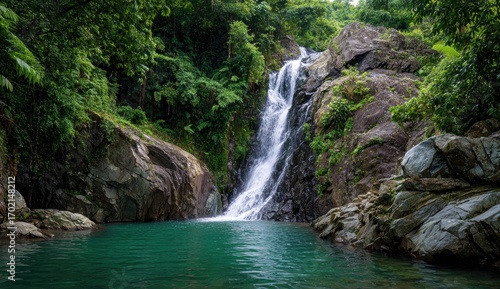 Lush waterfall cascading into a tranquil pool (13)