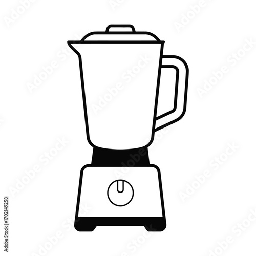 Simple line drawing of a kitchen blender appliance on a white background