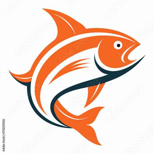 Stylish Fish Mascot Logo in Minimal Style