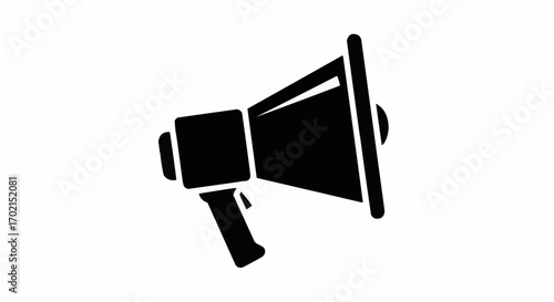 Vector art of black silhouette of a megaphone