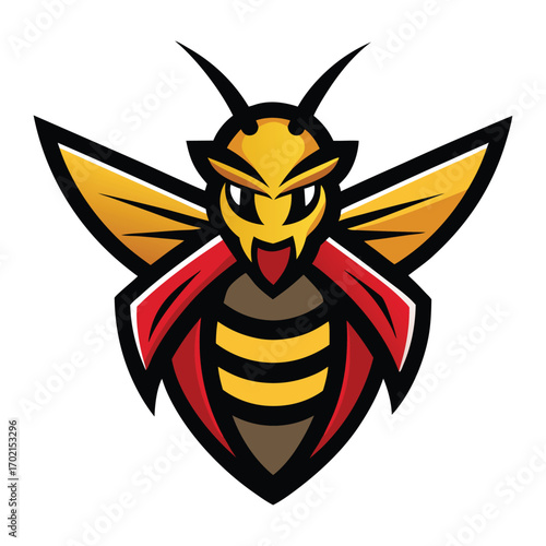 hornet Honey Bee Vector Logo with White Background