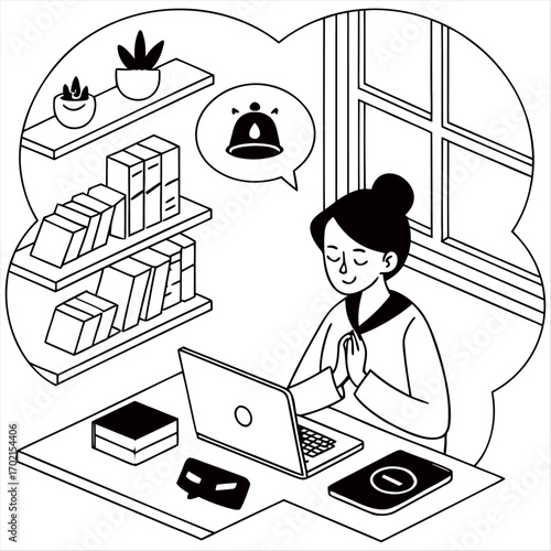  woman meditating in lotus position at home