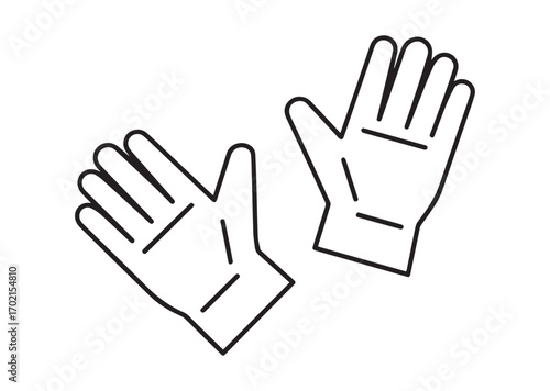 Gardener gloves line art vector