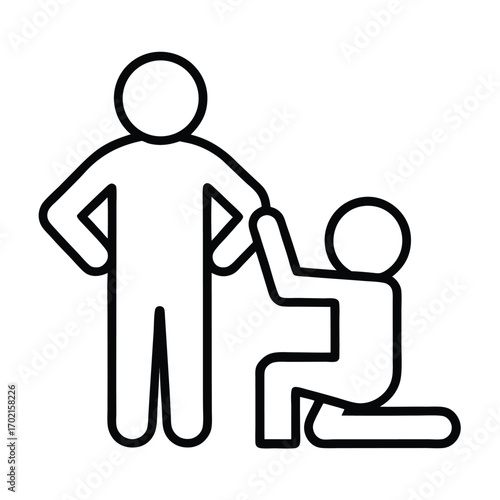 Supportive Guidance Icon of a Mentor Assisting a Client