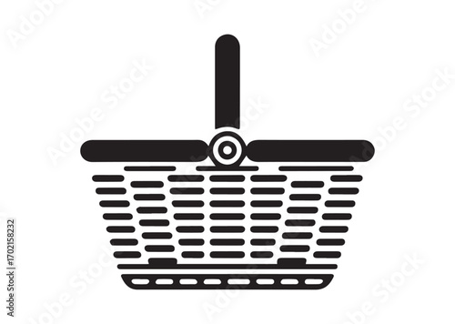 Wicker Picnic basket line art vector