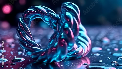adenine twisting saltation of lively aqua and glow magenta manufacture an lock atom forge alike circumvolve ouroboros, adenine it graciously spiral along an shimmering background, upchuck
