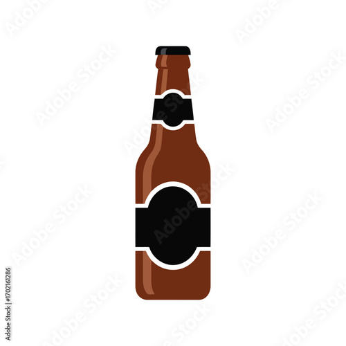 Craft beer bottle with blank label design for beverage branding and advertising vector