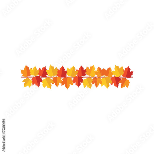 Vibrant autumn maple leaves border reflections seasonal decoration nature element vector