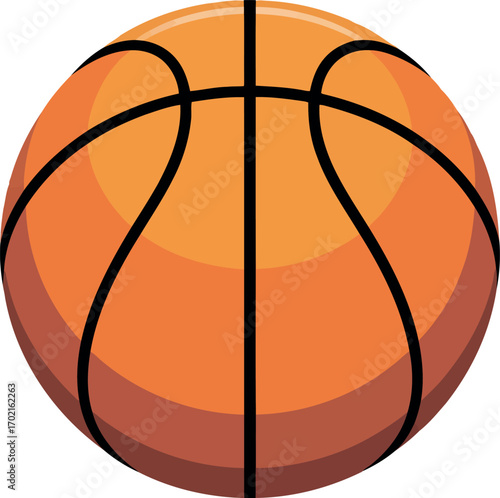 Vibrant orange basketball sport game round ball isolated vector