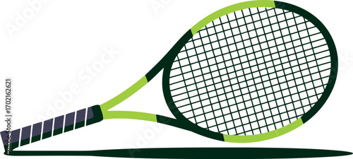 Vibrant tennis racquet with string net modern sports equipment isolated for athletic concept vector
