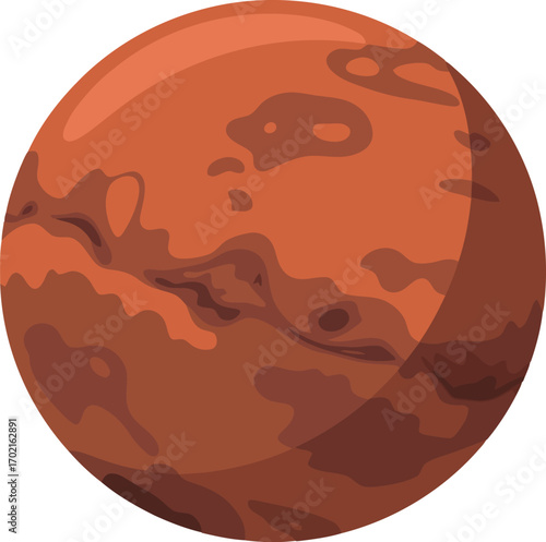 Red planet mars celestial body solar system outer space exploration cosmic galaxy astronomy science vector