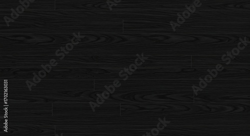 Black wood flooring with linear planks and visible grain patterns