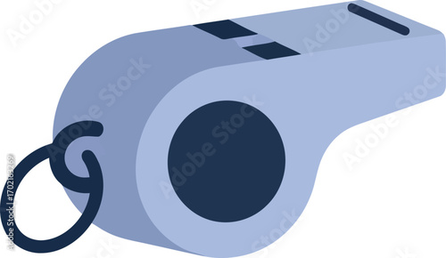 Modern whistle for sports referees coaches and safety signaling with metal ring vector