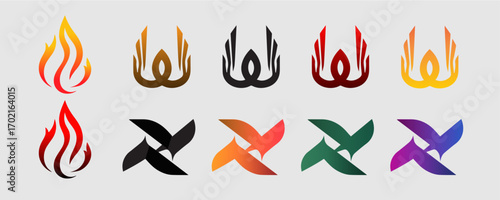 Abstract logo design. icons for business of luxury, elegant, simple. Fire Professional logo for all kinds of business. Modern stylish logo design.
