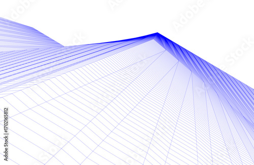 Architecture building 3d. Concept drawing