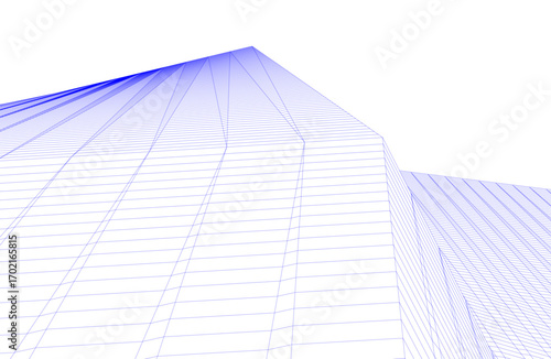 Architecture building 3d. Concept drawing