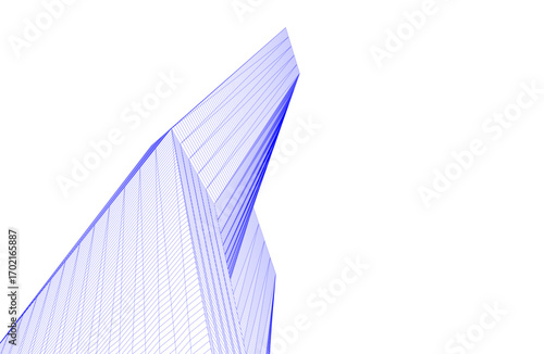 Architecture building 3d. Concept drawing