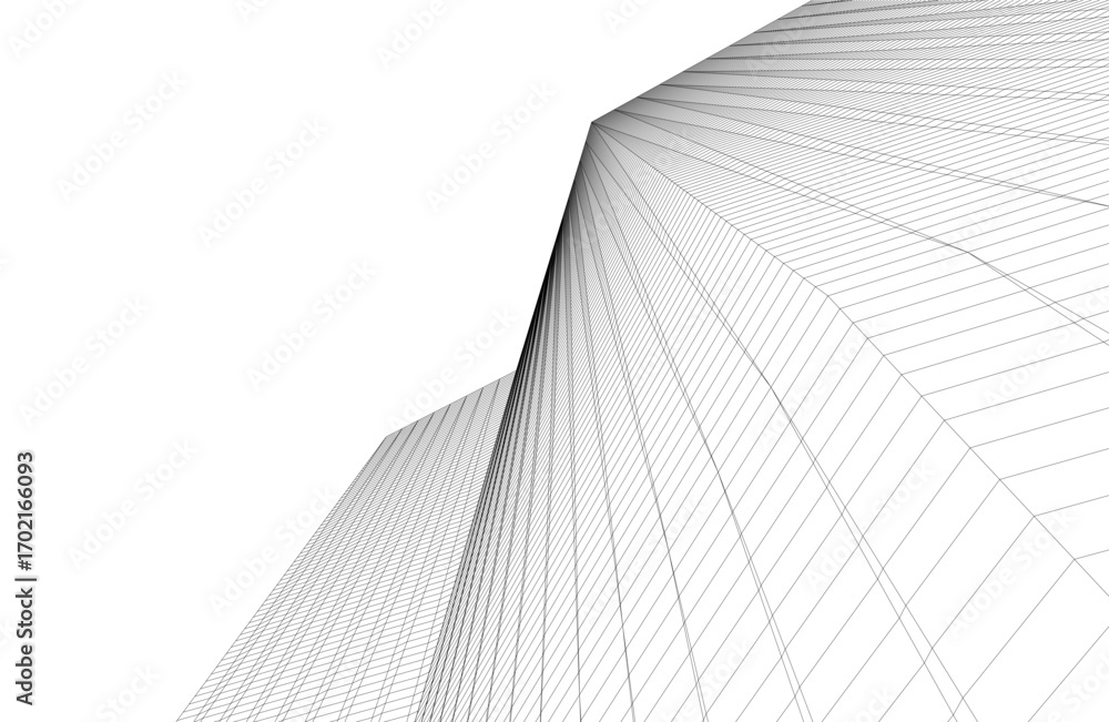 Fototapeta premium Architecture building 3d. Concept drawing