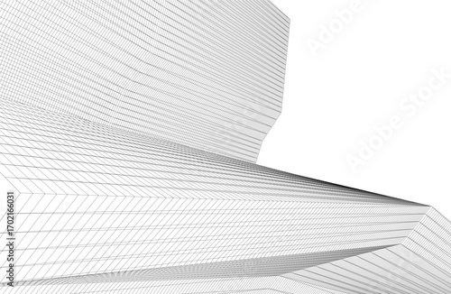 Architecture building 3d. Concept drawing