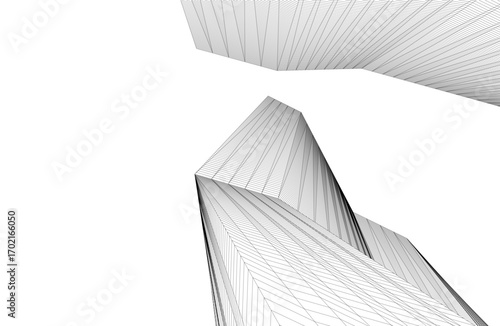 Architecture building 3d. Concept drawing