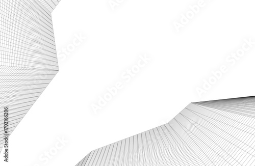 Architecture building 3d. Concept drawing