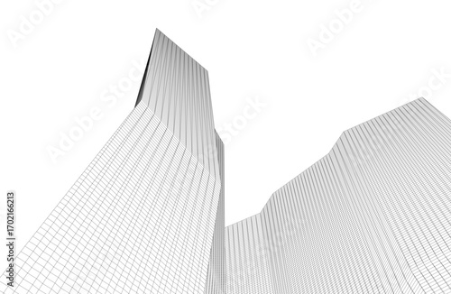 Architecture building 3d. Concept drawing