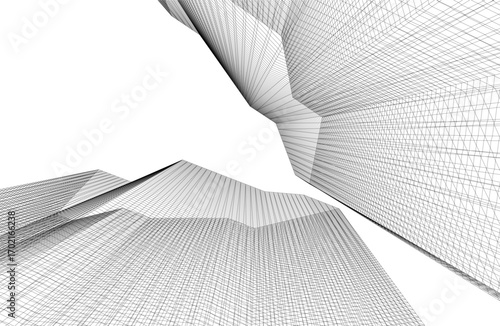 Architecture building 3d. Concept drawing