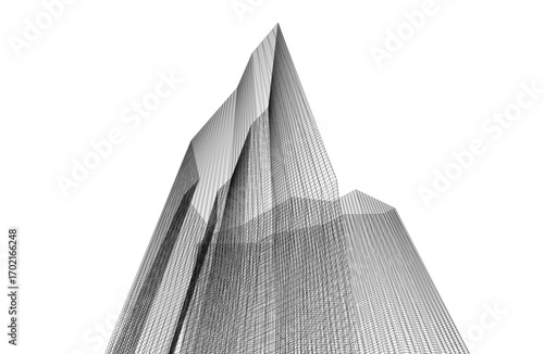 Architecture building 3d. Concept drawing