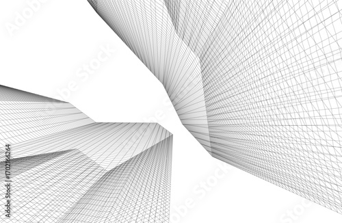 Architecture building 3d. Concept drawing