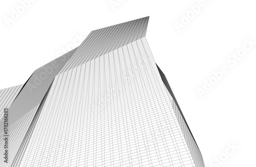 Architecture building 3d. Concept drawing