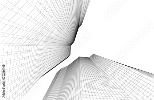 Architecture building 3d. Concept drawing