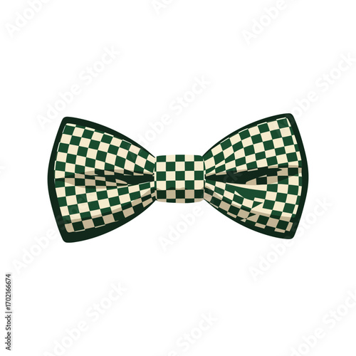 Classic black and white checkered bow tie elegant formal accessory fashion statement vector