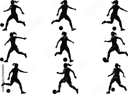 Wallpaper Mural Female Soccer Player Silhouette SVG Torontodigital.ca