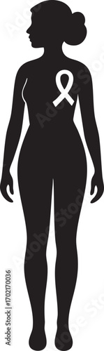 Ovarian cancer awareness silhouette